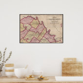 1847 Chester County PA Kaart Schuylkill River Poster (Keuken)