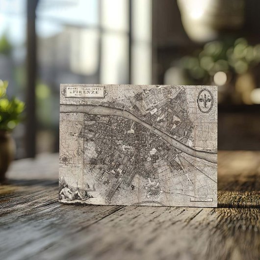 1847 Molini Pocket Map of Florence Italië Briefkaart