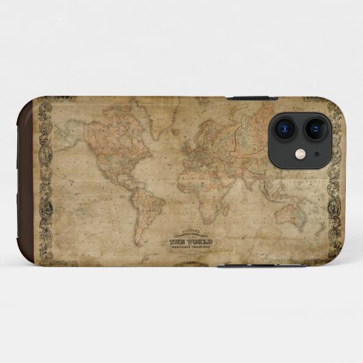 1847  Oude Wereldkaart iPhone 5 Hoesje (Achterkant (horizontaal))