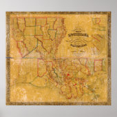 1848 Louisiana Plantations Map Poster (Voorkant)