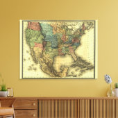 1848 Thunot Duvotenay Map: Etats-Unis & Mexico Canvas Afdruk (Insitu (Woonkamer))