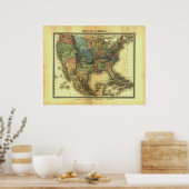 1848 Thunot Duvotenay Map: Etats-Unis & Mexico Poster (Keuken)