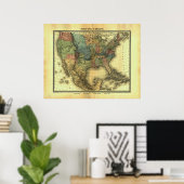 1848 Thunot Duvotenay Map: Etats-Unis & Mexico Poster (Thuiskantoor)