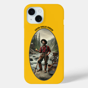1849 California Gold Miner met een grote Nugget UR iPhone 15 Case
