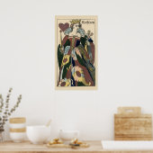 1849 hartenkoningin op poster met speelkaarten (Keuken)