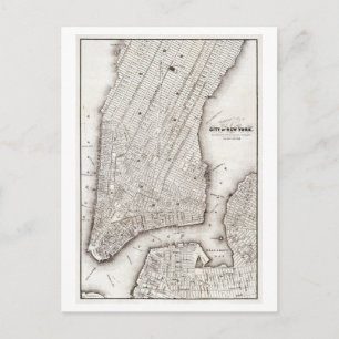 1850 Antiek kaart van New York