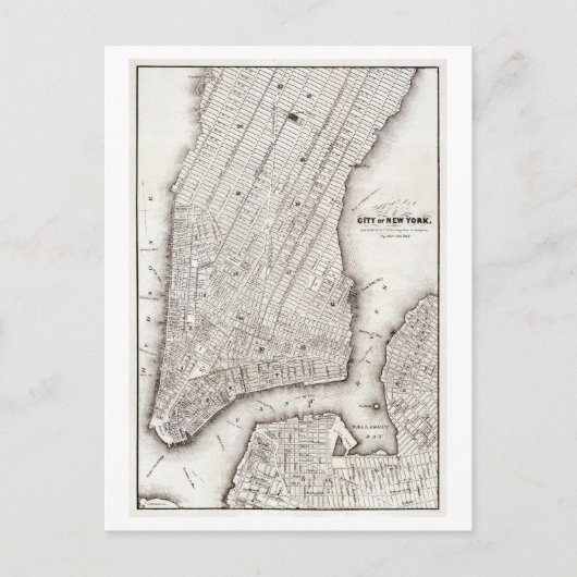 1850 Antiek kaart van New York (Voorkant)