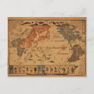 1850 Bankoku jinbutsu no zu Mensen uit veel landen Briefkaart