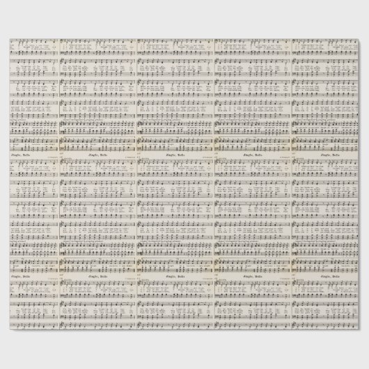 1850 Jingle, Bells. Wrapping kerstmis Cadeaupapier (Vlak)