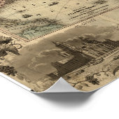 1850 Kaart van de Verenigde Staten van Amerika Poster (Hoek)