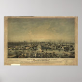 1850 Sacramento California Birds Eye Panoramic Map Poster (Voorkant)