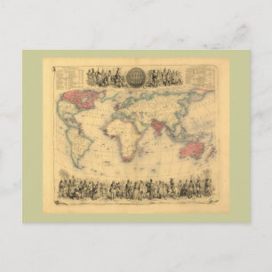 1850's kaart van Brits Imperium over de hele