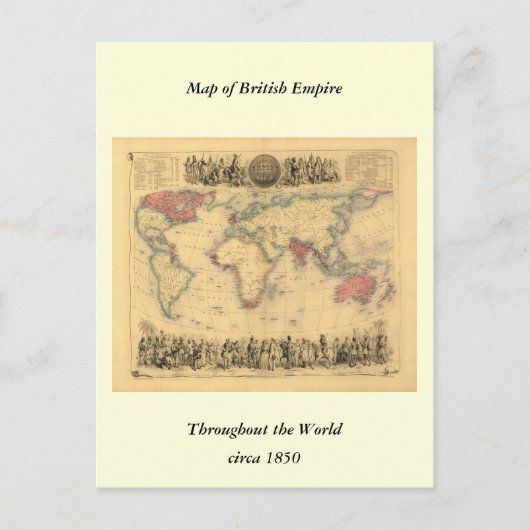 1850's kaart van Brits Imperium over de hele (Voorkant)