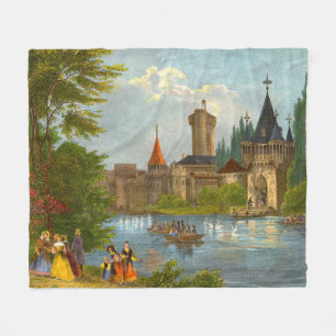 1850s prent van Franzenburg kasteel Fleece Deken
