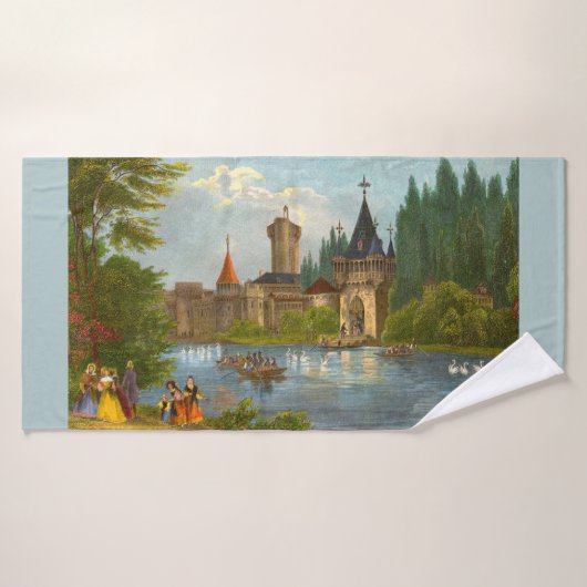 1850s print van Franzenburg Castle Badhanddoek (Badhanddoek)
