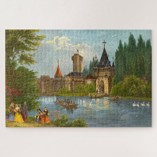 1850s print van kasteel Franzensburg Legpuzzel (Horizontaal)