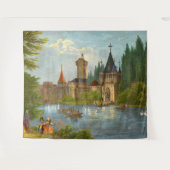 1850s print van kasteel Franzensburg Wandkleed (Voorkant (horizontaal))