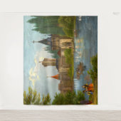 1850s print van kasteel Franzensburg Wandkleed (Voorkant)