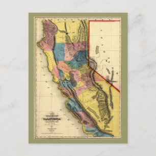 1851 California Gold Region State Map Briefkaart