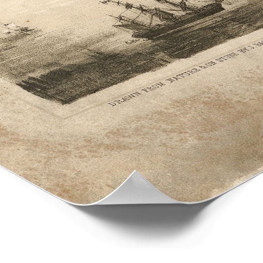 1851 New York & Brooklyn Birds Eye Panoramic Map Poster (Hoek)