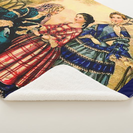 1852 Afdruk bord Franse mode Sherpa Deken (3/4)