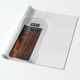 1852 WOODEN DEUR OP DAG GESLOTEN CADEAUPAPIER