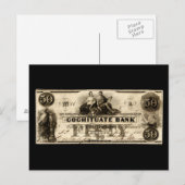1853 Cochituate 50 dollar biljet Briefkaart (Voorkant / Achterkant)
