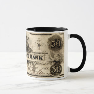 1853 Cochituate 50 dollar biljet Mok