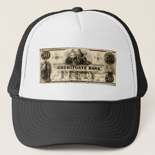 1853 Cochituate 50 dollar biljet Trucker Pet (Voorkant)
