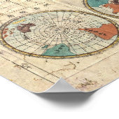 1853 Kaei 6 Japanse kaart van de wereld Poster (Hoek)