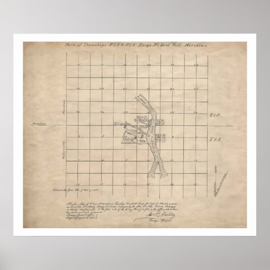 1853 Portland Oregon USGS overzicht kaart (Voorkant)