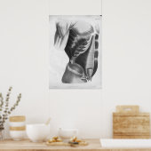 1854  anatomie borst spieren B/W afdrukken Poster (Keuken)