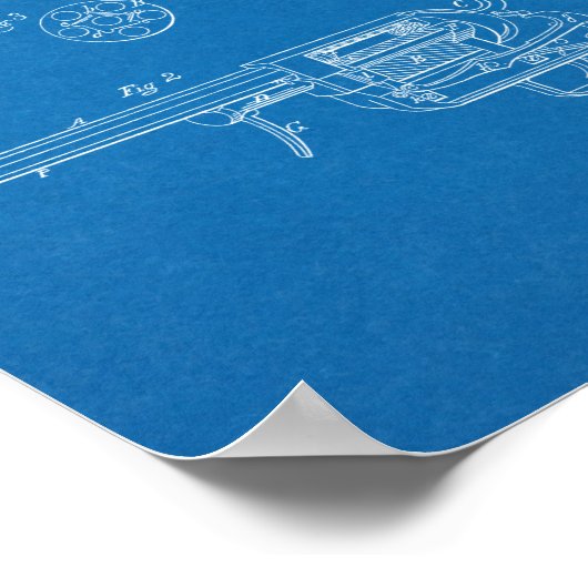 1854 Pistool Kunsttekentekening  Poster (Hoek)