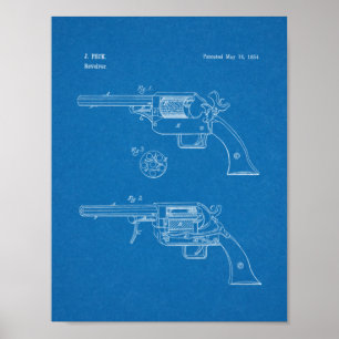 1854 Pistool Kunsttekentekening  Poster