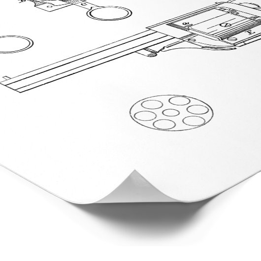 1854 Pistool Revolver Patent Art Drawing Print (Hoek)