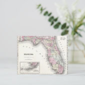 1855 Colton Map of Florida Briefkaart (Staand voorkant)