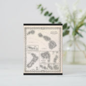 1855 Colton Map of Hawaii and New Zealand Briefkaart (Staand voorkant)