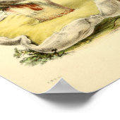 1855 paddenstoelen Witte Pet Kunst afdrukken Poster (Hoek)