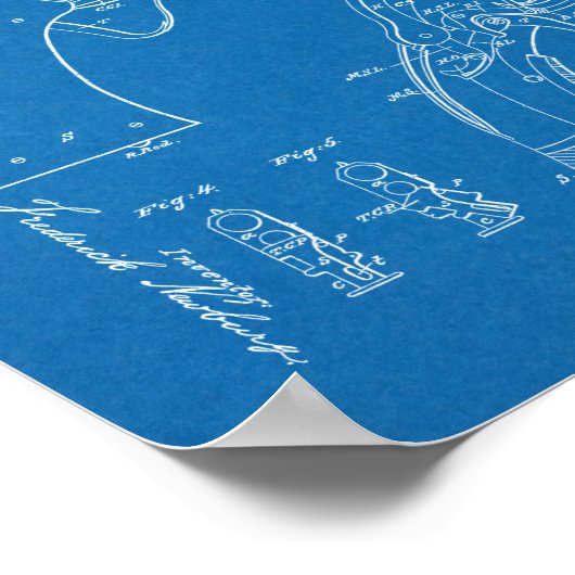 1855 Pistool Revolver Patent Art Drawing Print (Hoek)