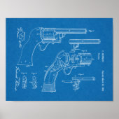 1855 Pistool Revolver Patent Art Drawing Print (Voorkant)