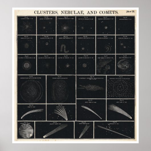 1856 Atlas Huntington-Comets van Burritt Poster (Voorkant)