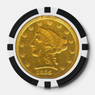 1856 gouden munt poker chip