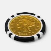 1856 gouden munt poker chip (Enkel)