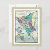 1856 Government Map of Nicaragua door A.H. Jocelyn Briefkaart (Voorkant / Achterkant)