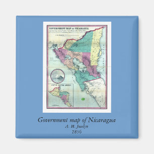 1856 Government Map of Nicaragua door A.H. Jocelyn Magneet