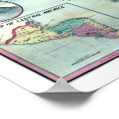 1856 Government Map of Nicaragua door A.H. Jocelyn Poster (Hoek)