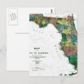 1856 Kaart van de staat Florida door Columbus Drew (Voorkant / Achterkant)