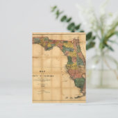 1856 Kaart van de staat Florida door Columbus Drew (Staand voorkant)