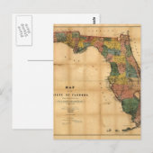 1856 Kaart van de staat Florida door Columbus Drew (Voorkant / Achterkant)