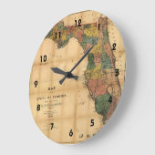 1856 Kaart van de staat Florida door Columbus Drew Grote Klok (Hoek)